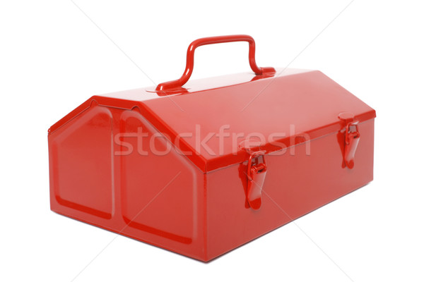 Rosso retro cassetta degli attrezzi isolato metal bianco Foto d'archivio © klikk