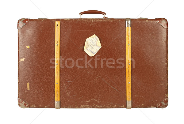 Retro valigia isolato bianco vecchio Foto d'archivio © klikk