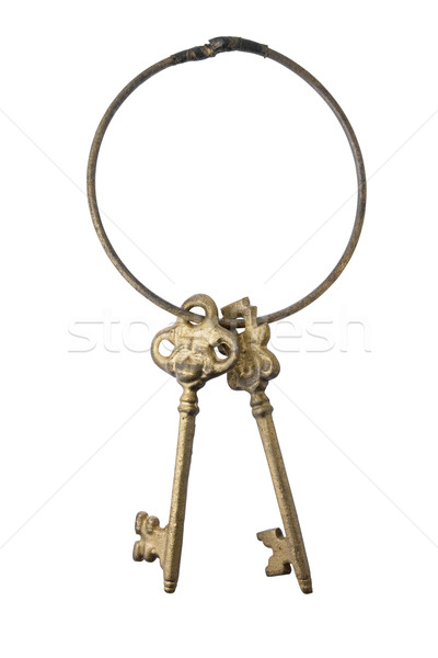 Golden keychain isolated with path Stock photo © klikk