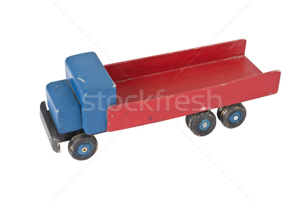 復古 玩具 孤立 白 木製玩具 卡車 商業照片 © klikk