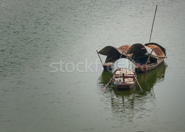 Three sampans on the Red River. Stock photo © Klodien
