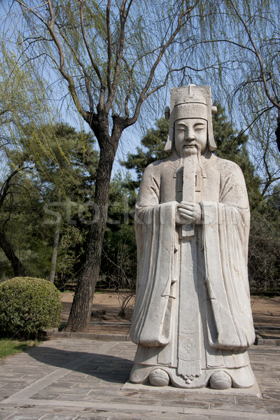 Ming Tombs: statue of bureaucrat. Stock photo © Klodien