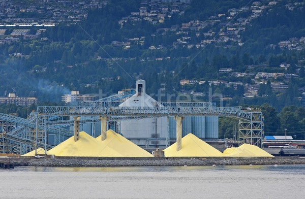 Foto stock: Amarillo · montanas · fuera · Vancouver · puerto · azul