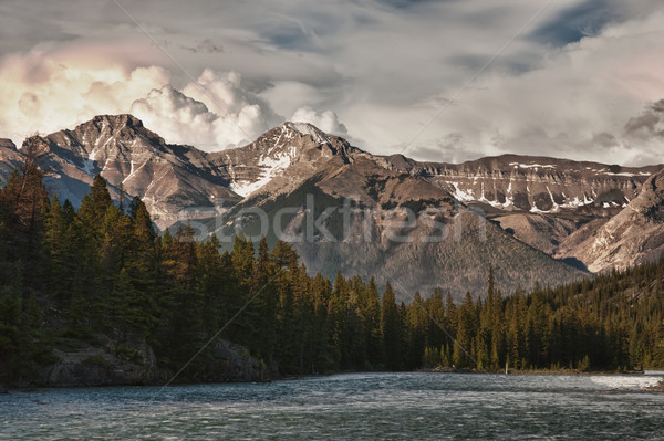 Stock photo: A fast approaching storm rises above the Rocky mountains during 