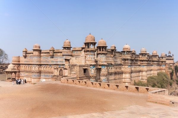 Fort and Palace of India's Gwalior is built on a cliff. Stock photo © Klodien