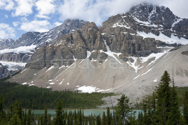 Tó Kanada hazugságok kék felhős felső Stock fotó © Klodien