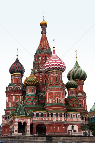 The towers of Saint Basil's Cathedral isolated against a light b Stock photo © Klodien
