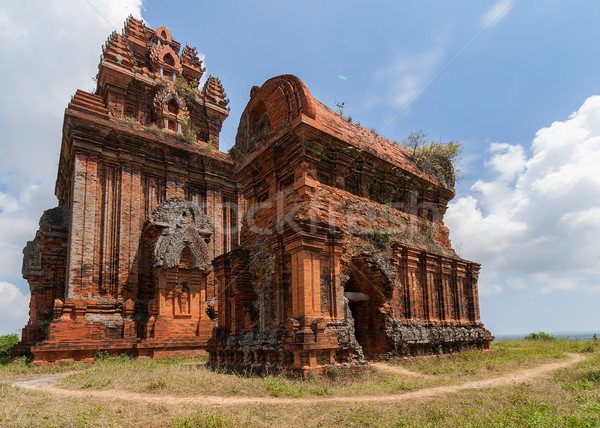 Two of the five Banh It Cham towers on the hill. Stock photo © Klodien
