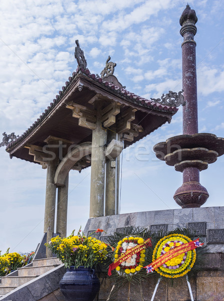 Vietnam Quang Tri Citadel: focus on the column and gate of war memorial. Stock photo © Klodien