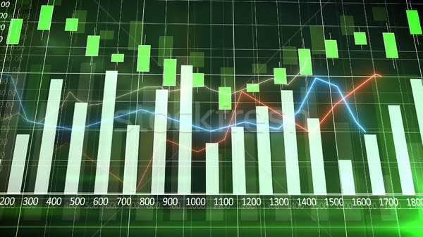 Eladó oszlopdiagram zöld absztrakció sokszínű hajlatok Stock fotó © klss