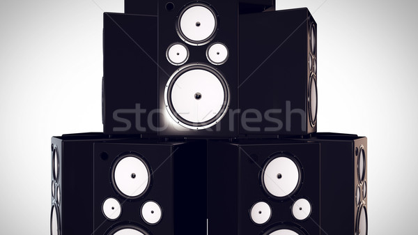 三維渲染 低音 揚聲器 家 背景 揚聲器 商業照片 © klss