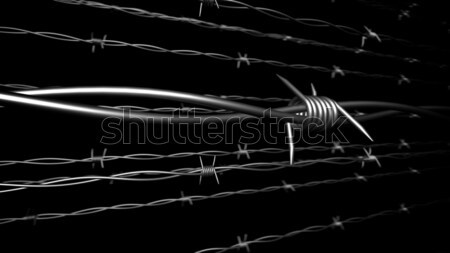 Filo spinato nero rendering 3d costruzione sfondo guerra Foto d'archivio © klss