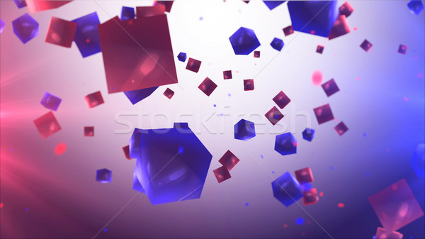 Abstract red and blue cubes Stock photo © klss