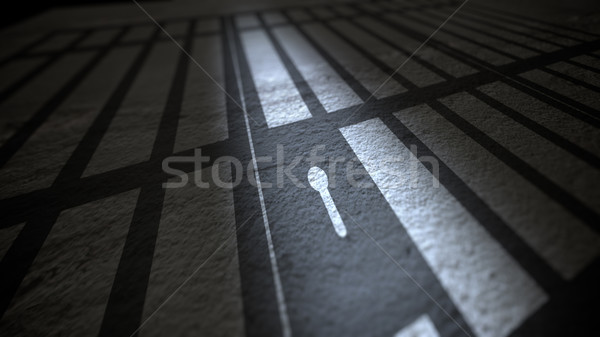 Sombra prisão barras trancar ilustração luz Foto stock © klss
