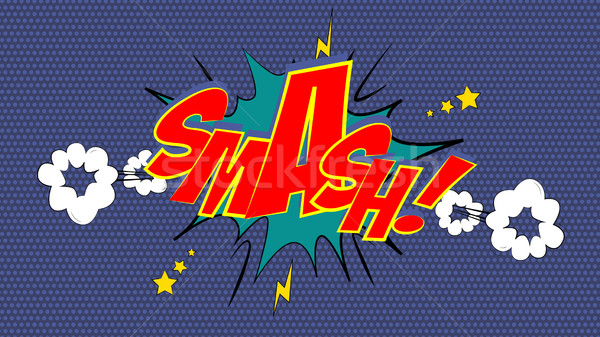 SMASH! Comic Book Bubble Text Stock photo © klss