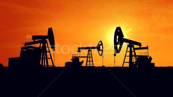 Oil pumps. Oil industry equipment. Stock photo © klss