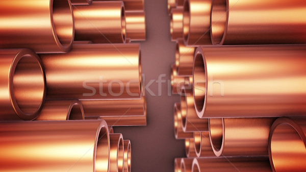 Polished copper pipes. Stock photo © klss