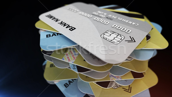 Stock photo: Plastic credit cards.