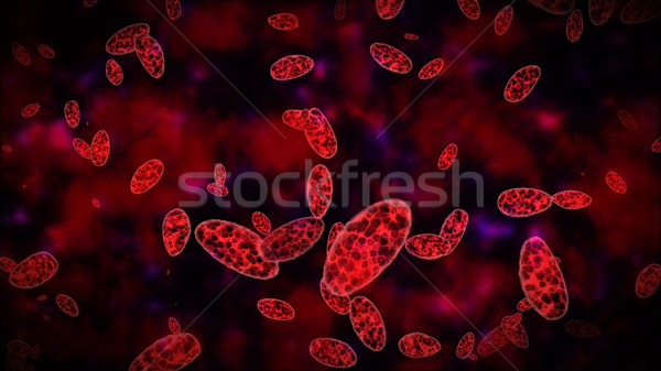 Stock fotó: Bacilusok · baktériumok · 3D · renderelt · kép · bacilus · boldog