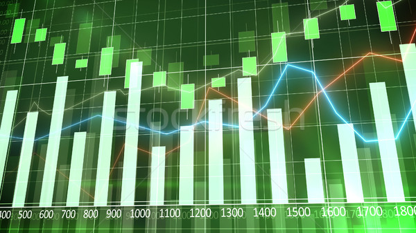 Stockfoto: Staafdiagram · groene · abstractie · business · bar · grafiek