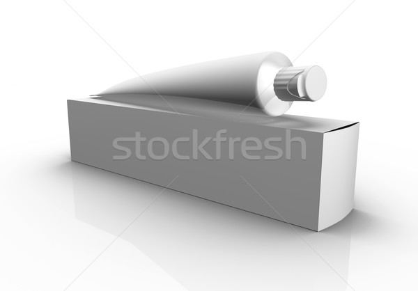 Blank box and tube on white background Stock photo © klss
