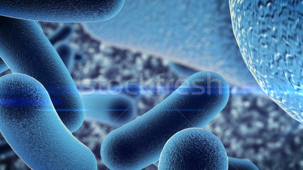 Bactérias microscópio 3D ciência Foto stock © klss
