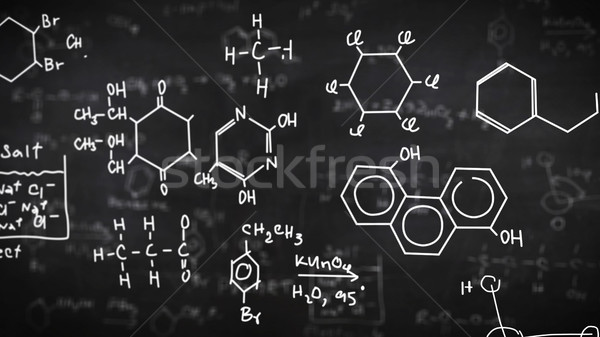 Chemische formules zwarte wetenschap papier textuur Stockfoto © klss