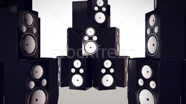 三維渲染 低音 揚聲器 家 背景 揚聲器 商業照片 © klss
