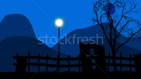 Lamppost on a graveyard Stock photo © klss