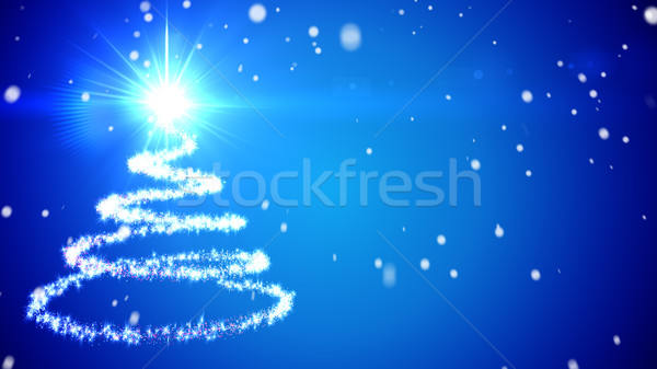 Absztrakt karácsonyfa űr fa hó háttér Stock fotó © klss