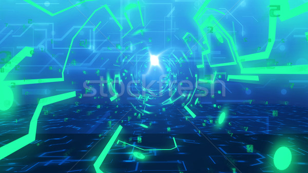 Tehnologie tunel imitatie circuite abstract digital Imagine de stoc © klss
