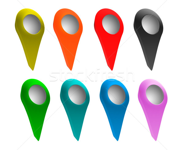 Stock fotó: Szett · fényes · térkép · 3d · render · üzlet · otthon