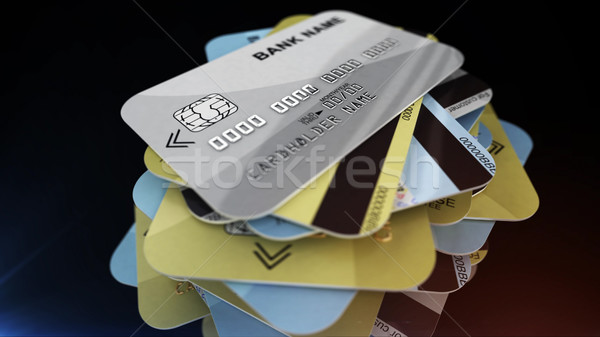 A macro shot of a pile of credit cards Stock photo © klss