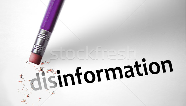 Eraser changing the word disinformation for information  Stock photo © klublu