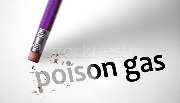 Eraser deleting the concept Poison Gas  Stock photo © klublu
