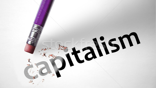[[stock_photo]]: Gomme · mot · capitalisme · affaires · papier · industrie