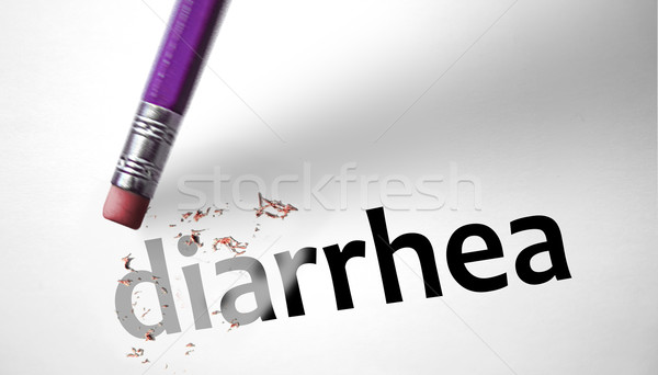 [[stock_photo]]: Gomme · mot · diarrhée · santé · crayon · fond