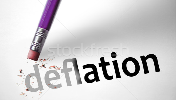 Eraser deleting the word Deflation  Stock photo © klublu