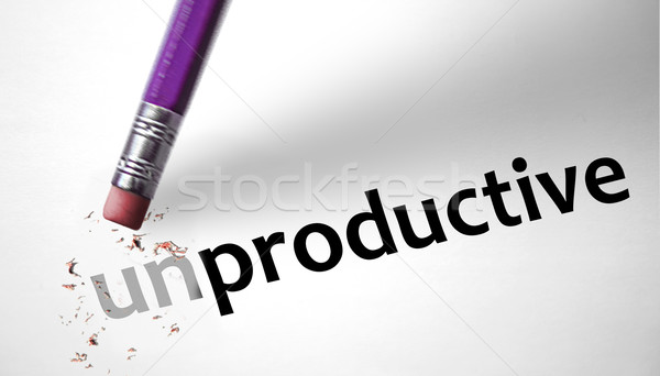 Radír szó improduktív produktív üzlet munka Stock fotó © klublu