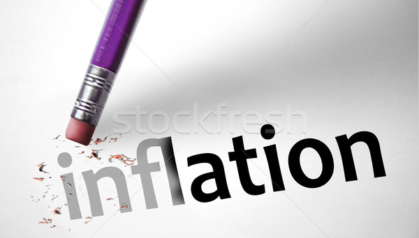 Eraser deleting the word Inflation  Stock photo © klublu