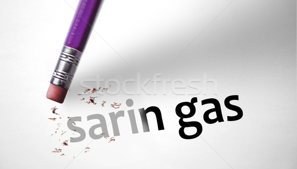 Eraser газ огня карандашом дым войны Сток-фото © klublu