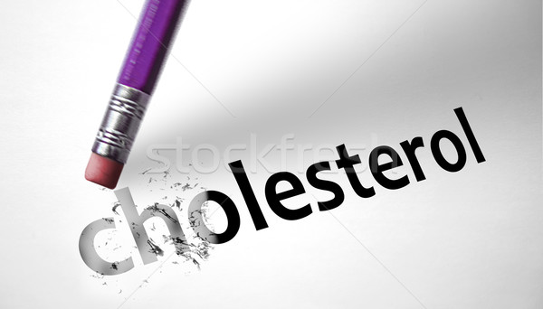 Radiergummi Wort Cholesterin Papier Essen medizinischen Stock foto © klublu