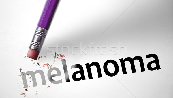 Eraser deleting the word Melanoma  Stock photo © klublu