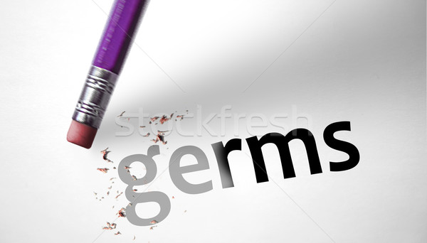 Eraser deleting the word Germs  Stock photo © klublu