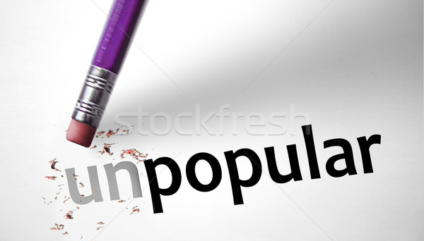 Eraser changing the word Unpopular for Popular  Stock photo © klublu
