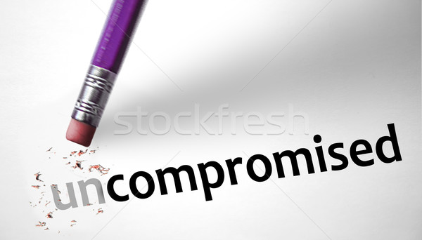 Eraser changing the word Uncompromised for Compromised  Stock photo © klublu