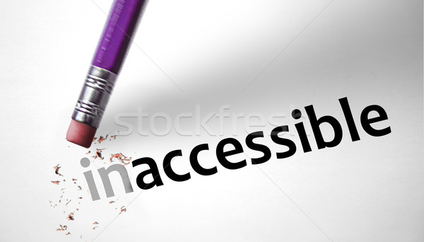 Eraser changing the word Inaccessible for Accessible  Stock photo © klublu