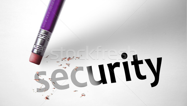 Eraser deleting the word Security  Stock photo © klublu