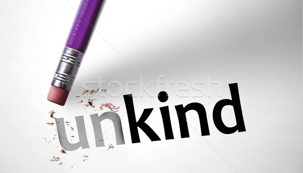 Eraser changing the word Unkind for Kind  Stock photo © klublu