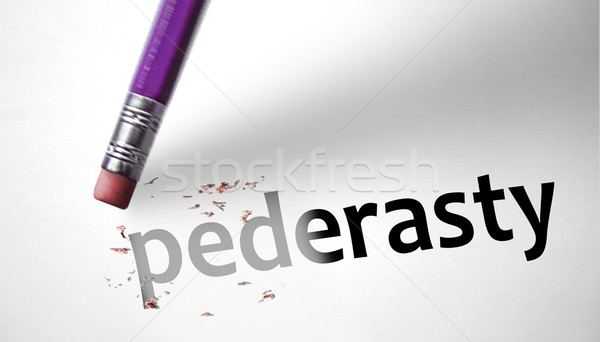 Eraser deleting the word Pederasty  Stock photo © klublu